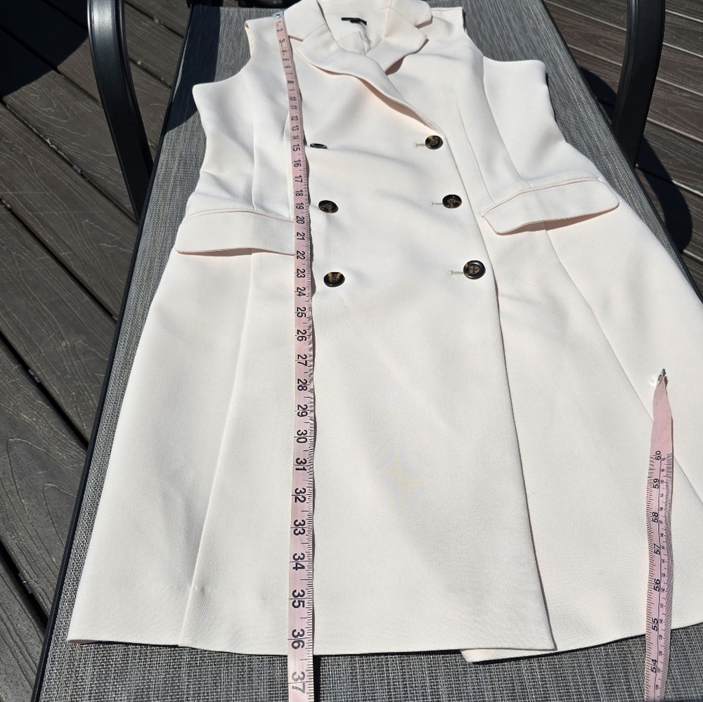 Ann Taylor Cream Double-Breasted Midi Dress - Picture 6 of 9